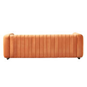 Channel tufted back orange velvet fabric sofa w/ golden legs by La Spezia additional picture 7