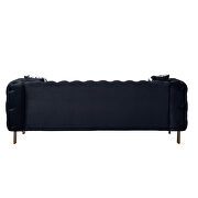 4 gold metal legs velvet tufted chesterfield style sofa in black by La Spezia additional picture 2