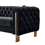 4 gold metal legs velvet tufted chesterfield style sofa in black by La Spezia additional picture 11