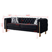 4 gold metal legs velvet tufted chesterfield style sofa in black by La Spezia additional picture 12