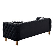 4 gold metal legs velvet tufted chesterfield style sofa in black by La Spezia additional picture 4
