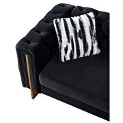 4 gold metal legs velvet tufted chesterfield style sofa in black by La Spezia additional picture 5