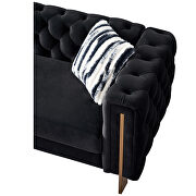 4 gold metal legs velvet tufted chesterfield style sofa in black by La Spezia additional picture 7