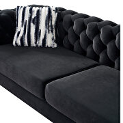 4 gold metal legs velvet tufted chesterfield style sofa in black by La Spezia additional picture 8