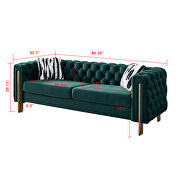 4 gold metal legs velvet tufted chesterfield style sofa in green by La Spezia additional picture 12