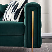 4 gold metal legs velvet tufted chesterfield style sofa in green by La Spezia additional picture 10