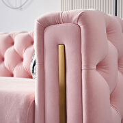 4 gold metal legs velvet tufted chesterfield style sofa in pink by La Spezia additional picture 2