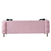 4 gold metal legs velvet tufted chesterfield style sofa in pink by La Spezia additional picture 3