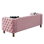 4 gold metal legs velvet tufted chesterfield style sofa in pink by La Spezia additional picture 4