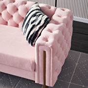 4 gold metal legs velvet tufted chesterfield style sofa in pink by La Spezia additional picture 6