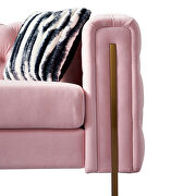 4 gold metal legs velvet tufted chesterfield style sofa in pink by La Spezia additional picture 8