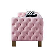 4 gold metal legs velvet tufted chesterfield style sofa in pink by La Spezia additional picture 9