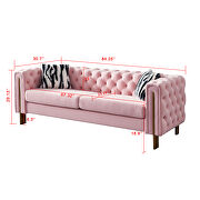4 gold metal legs velvet tufted chesterfield style sofa in pink by La Spezia additional picture 10