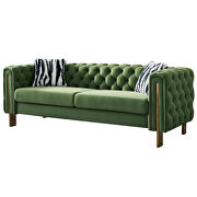 4 gold metal legs velvet tufted chesterfield style sofa in mint by La Spezia additional picture 11