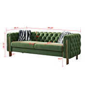 4 gold metal legs velvet tufted chesterfield style sofa in mint by La Spezia additional picture 13