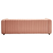 Channel tufted back rose velvet fabric sofa w/ golden legs by La Spezia additional picture 2