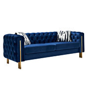 4 gold metal legs velvet tufted chesterfield style sofa by La Spezia additional picture 2