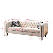 4 gold metal legs velvet tufted chesterfield style sofa by La Spezia additional picture 13