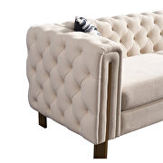 4 gold metal legs velvet tufted chesterfield style sofa by La Spezia additional picture 4