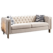 4 gold metal legs velvet tufted chesterfield style sofa by La Spezia additional picture 6