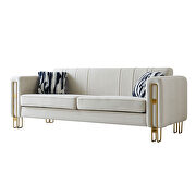 Foam & velvet beige glam style low-profile sofa by La Spezia additional picture 3