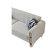 Foam & velvet beige glam style low-profile sofa by La Spezia additional picture 4