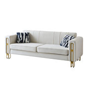 Foam & velvet beige glam style low-profile sofa by La Spezia additional picture 10