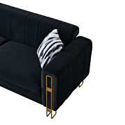 Foam & velvet black glam style low-profile sofa by La Spezia additional picture 11