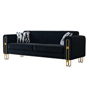 Foam & velvet black glam style low-profile sofa by La Spezia additional picture 12
