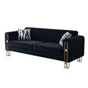 Foam & velvet black glam style low-profile sofa by La Spezia additional picture 3