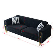 Foam & velvet black glam style low-profile sofa by La Spezia additional picture 9