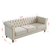 Chesterfield style beige velvet tufted sofa by La Spezia additional picture 3