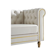 Chesterfield style beige velvet tufted sofa by La Spezia additional picture 4