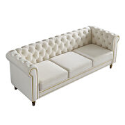 Chesterfield style beige velvet tufted sofa by La Spezia additional picture 6