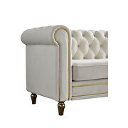 Chesterfield style beige velvet tufted sofa by La Spezia additional picture 7