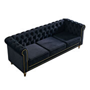 Chesterfield style black velvet tufted sofa by La Spezia additional picture 4