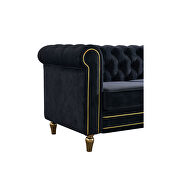 Chesterfield style black velvet tufted sofa by La Spezia additional picture 6