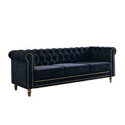 Chesterfield style black velvet tufted sofa by La Spezia additional picture 8
