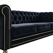 Chesterfield style black velvet tufted sofa by La Spezia additional picture 9