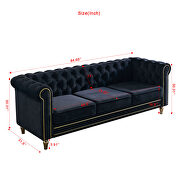Chesterfield style black velvet tufted sofa by La Spezia additional picture 10