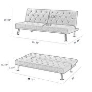 Black fabric upholstered folding sleeper sofa by La Spezia additional picture 9