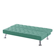 Green fabric upholstered folding sleeper sofa additional photo 3 of 8