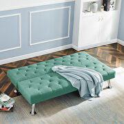 Green fabric upholstered folding sleeper sofa additional photo 4 of 8