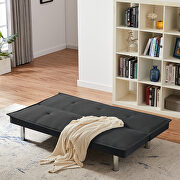 Black fabric sofa bed, convertible folding futon sofa bed sleeper by La Spezia additional picture 3