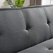 Gray fabric sofa bed, convertible folding futon sofa bed sleeper by La Spezia additional picture 9