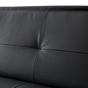 Black pu leather convertible folding futon sofa bed by La Spezia additional picture 6