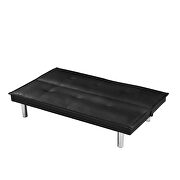 Black pu leather convertible folding futon sofa bed by La Spezia additional picture 8