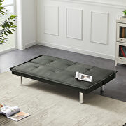 Gray pu leather convertible folding futon sofa bed by La Spezia additional picture 5