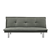 Gray pu leather convertible folding futon sofa bed by La Spezia additional picture 6