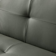 Gray pu leather convertible folding futon sofa bed by La Spezia additional picture 9